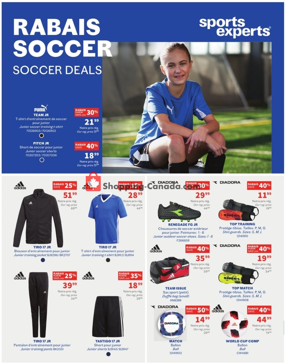 Sports Experts Canada, flyer (Soccer Deals) April 17 May 5, 2019