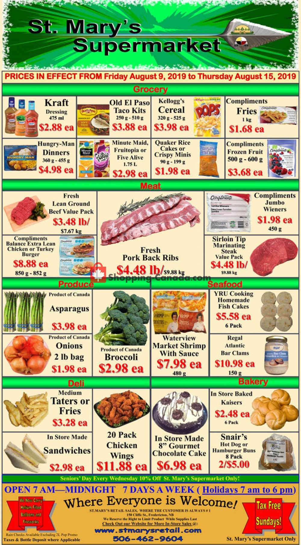 St. Mary's Supermarket flyer from Friday August 9, 2019 to Thursday August 15, 2019 - page 1