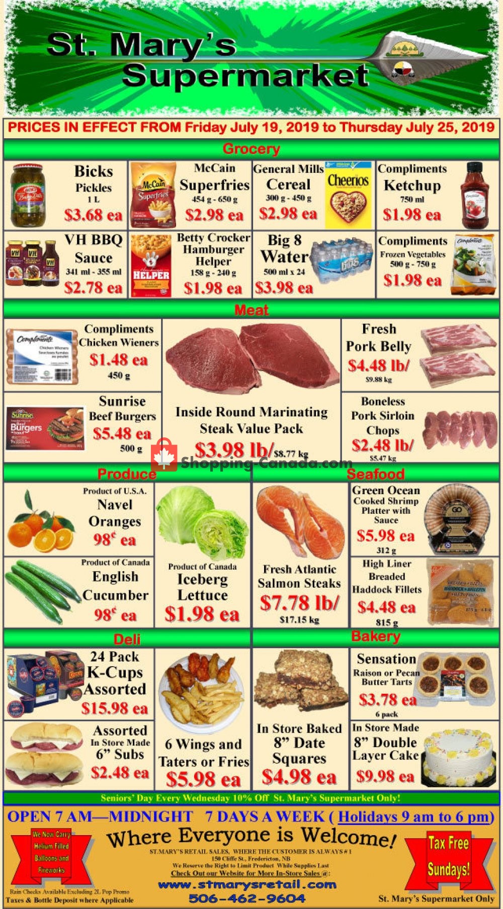 St. Mary's Supermarket flyer from Friday July 19, 2019 to Thursday July 25, 2019 - page 1