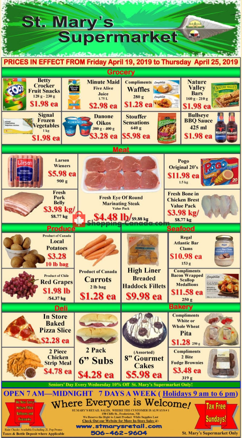 St. Mary's Supermarket flyer from Friday April 19, 2019 to Thursday April 25, 2019 - page 1