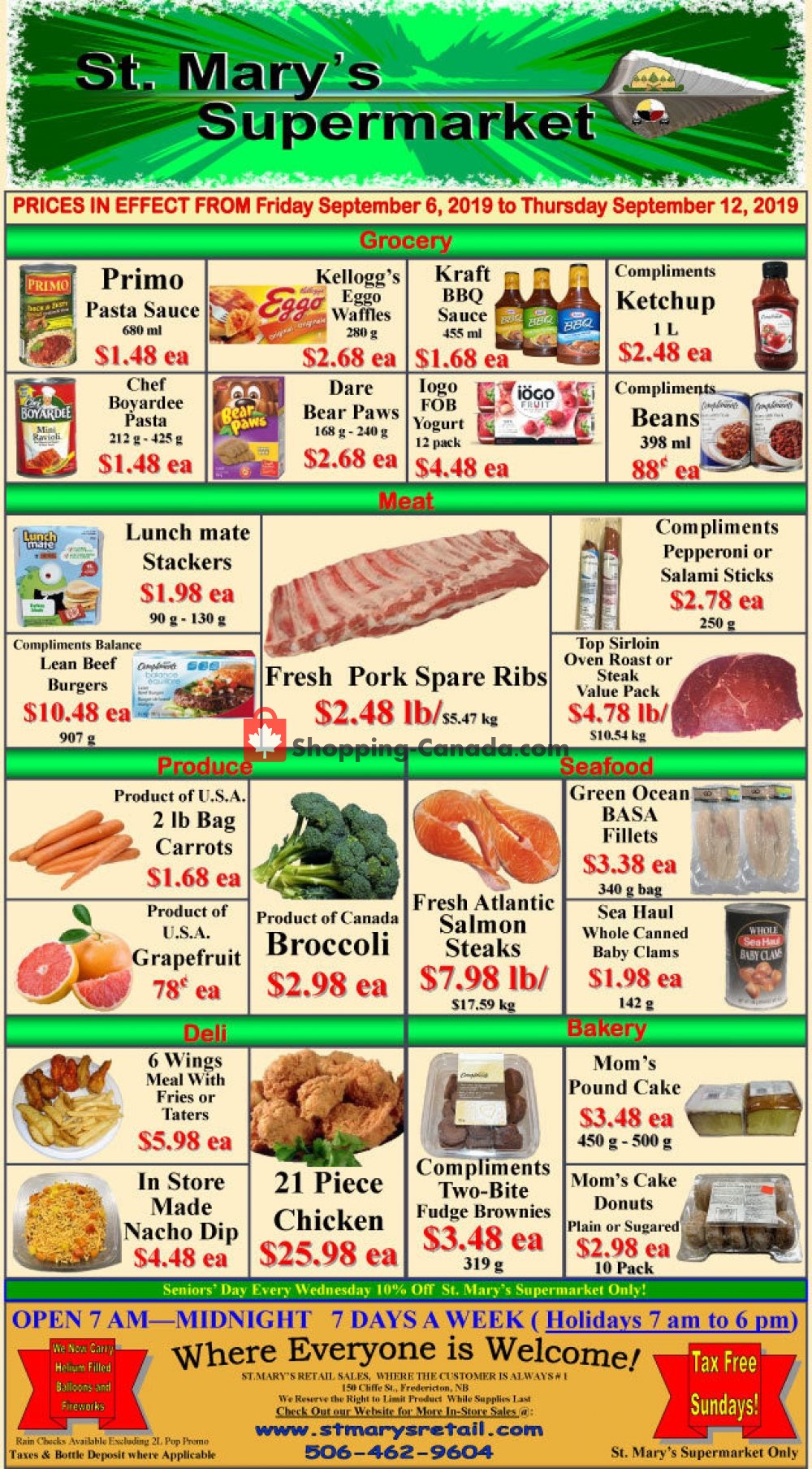 St. Mary's Supermarket flyer from Friday September 6, 2019 to Thursday September 12, 2019 - page 1