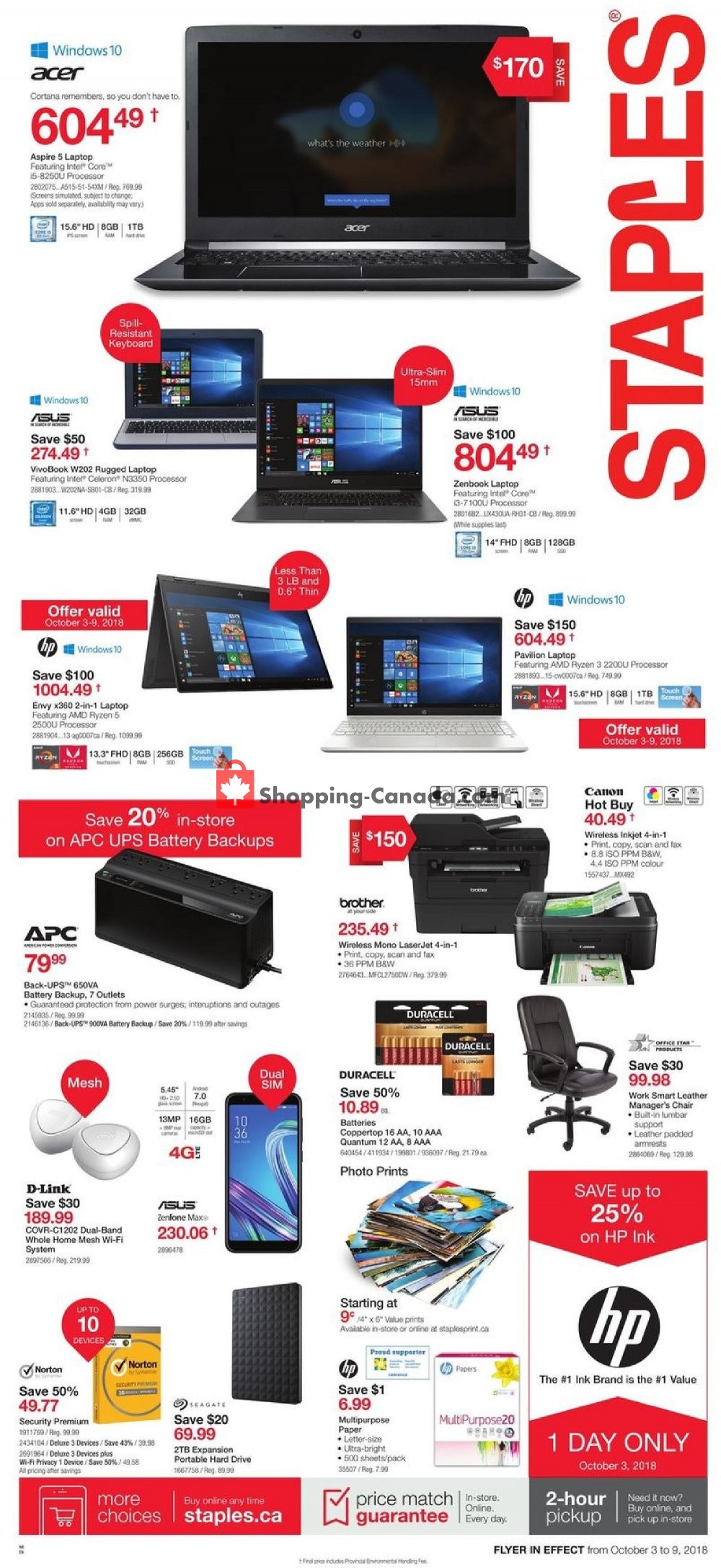 Staples flyer from Wednesday October 3, 2018 to Tuesday October 9, 2018 - page 3