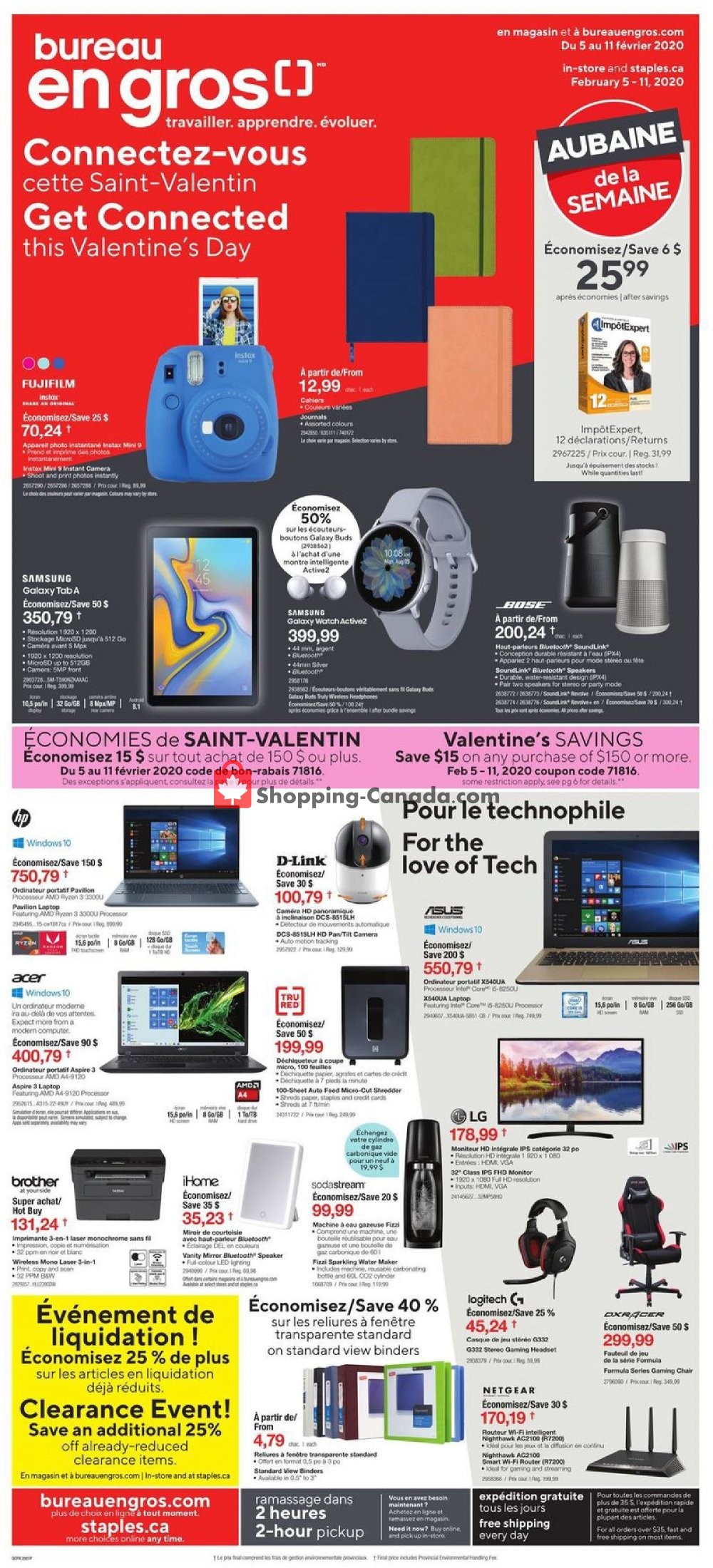 Staples flyer from Wednesday February 5, 2020 to Tuesday February 11, 2020 - page 1