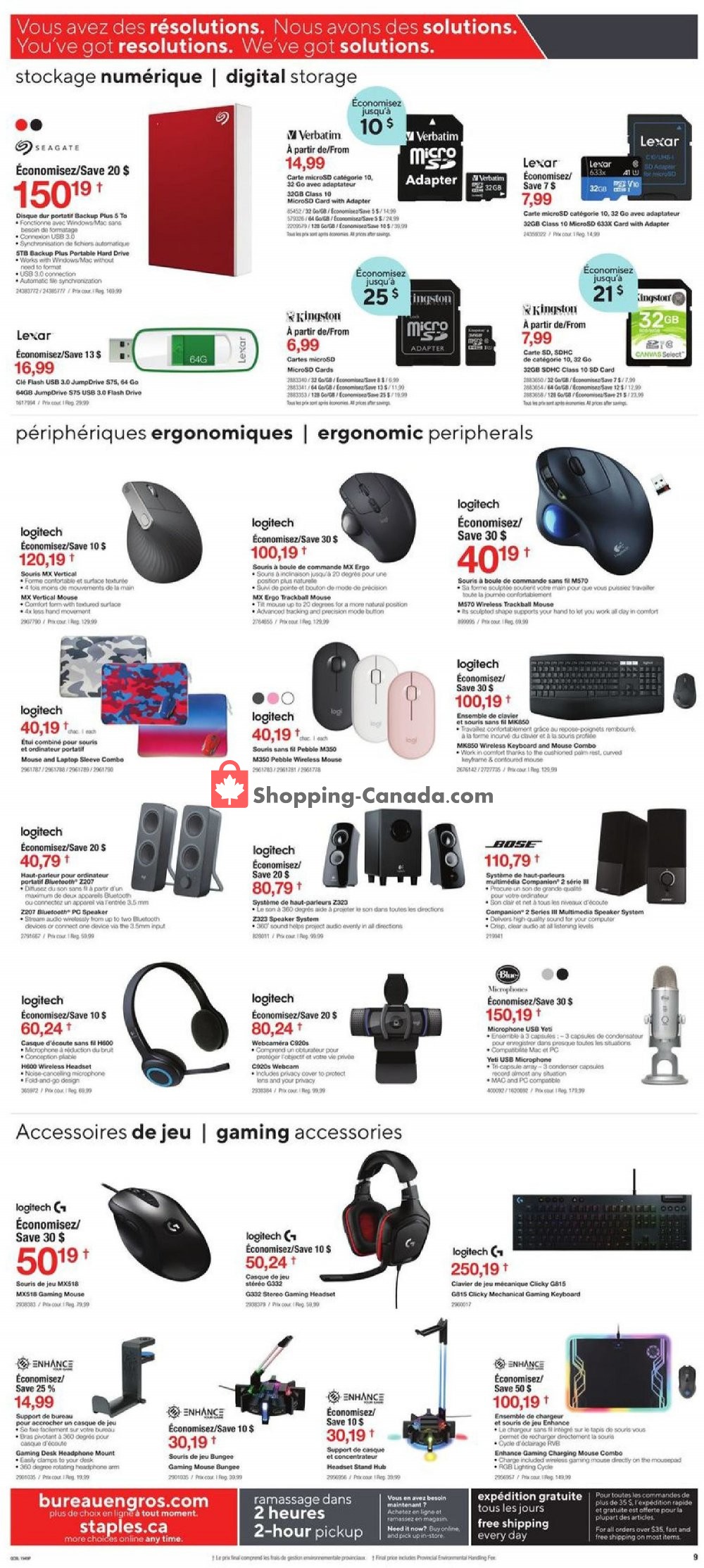 Staples flyer from Wednesday January 8, 2020 to Tuesday January 14, 2020 - page 9