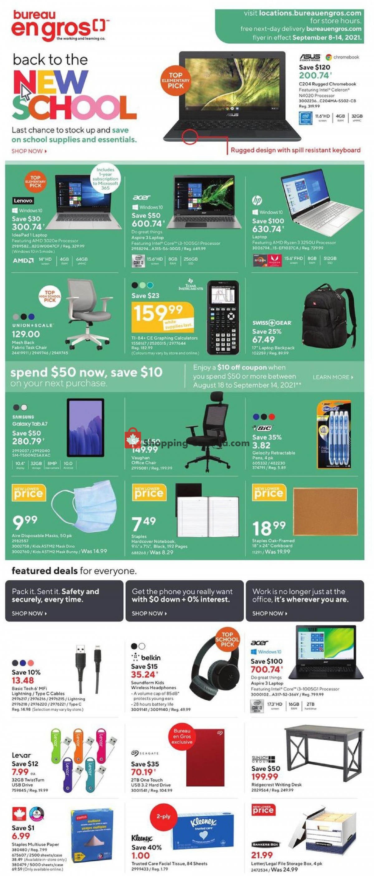 Staples flyer from Wednesday September 8, 2021 to Tuesday September 14, 2021 - page 1