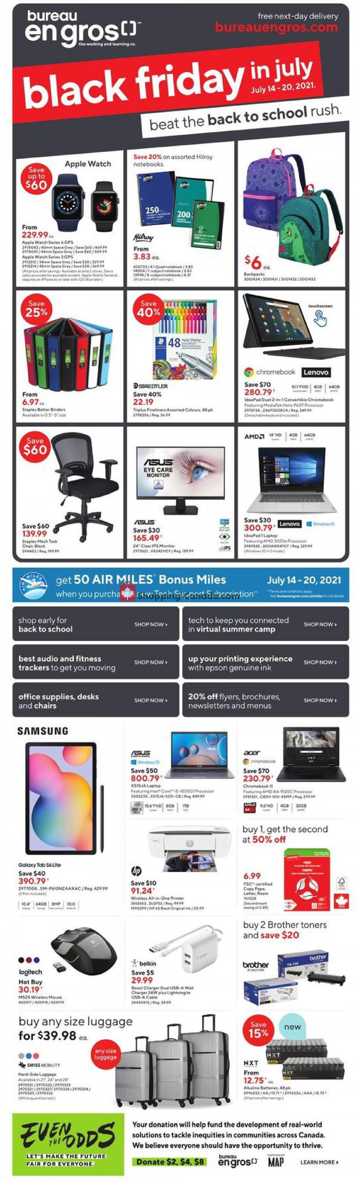 Staples flyer from Wednesday July 14, 2021 to Tuesday July 20, 2021 - page 1