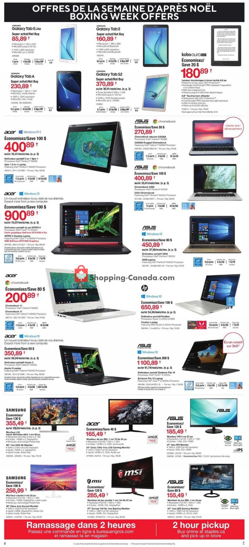 Staples flyer from Wednesday December 26, 2018 to Tuesday January 1, 2019 - page 2
