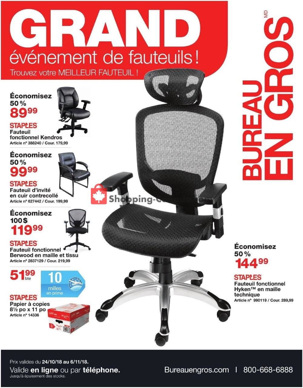 Staples flyer from Wednesday October 24, 2018 to Tuesday November 6, 2018 - page 1