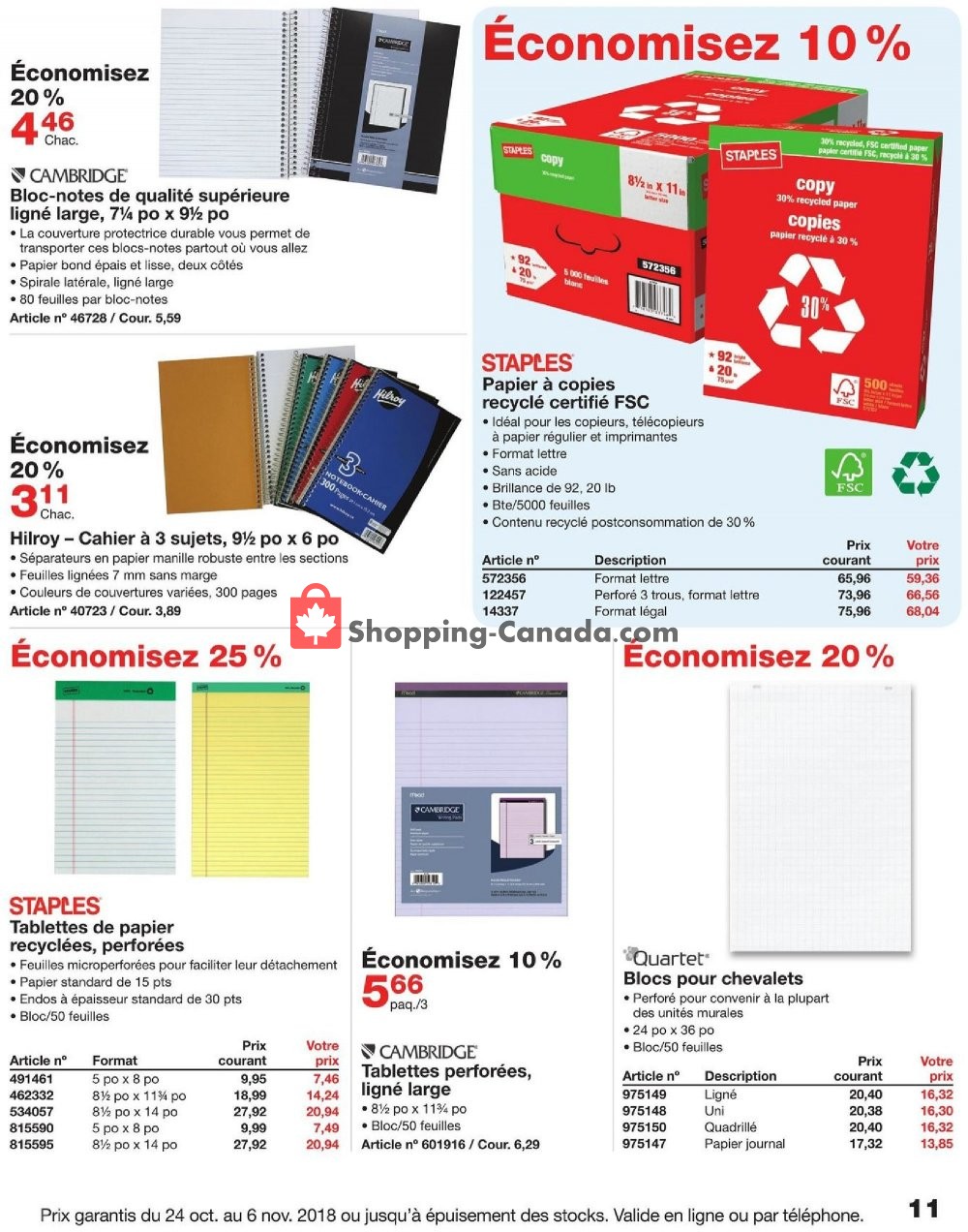 Staples flyer from Wednesday October 24, 2018 to Tuesday November 6, 2018 - page 11