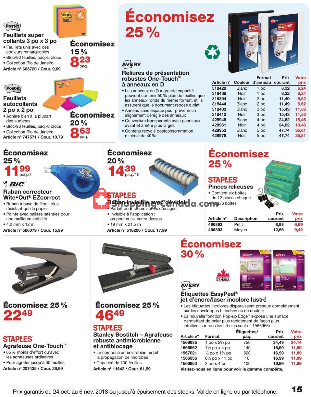 Staples flyer from Wednesday October 24, 2018 to Tuesday November 6, 2018 - page 15