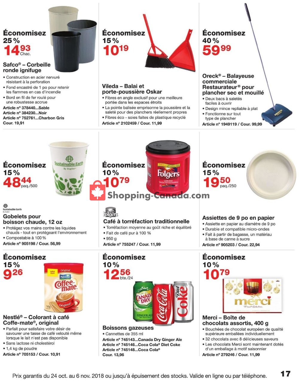Staples flyer from Wednesday October 24, 2018 to Tuesday November 6, 2018 - page 17