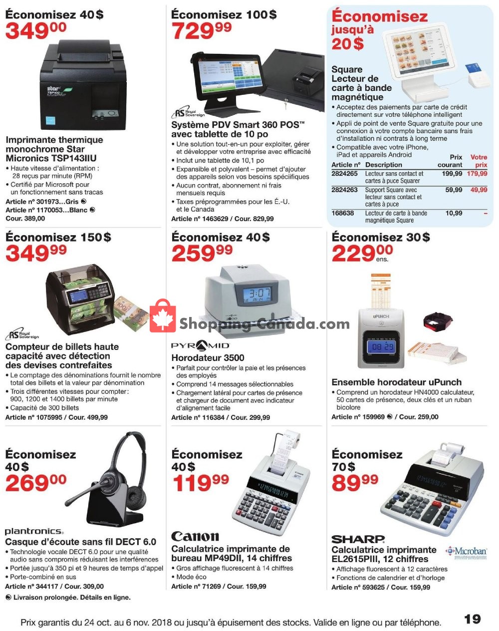 Staples flyer from Wednesday October 24, 2018 to Tuesday November 6, 2018 - page 19