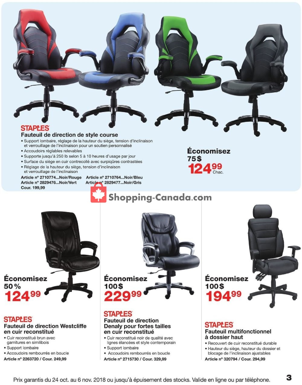Staples flyer from Wednesday October 24, 2018 to Tuesday November 6, 2018 - page 3