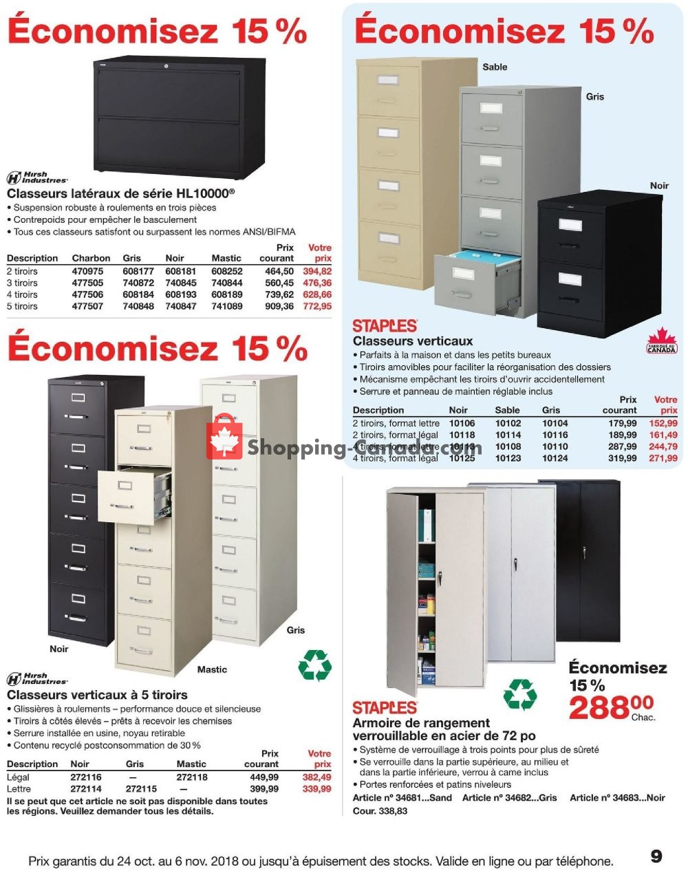 Staples flyer from Wednesday October 24, 2018 to Tuesday November 6, 2018 - page 9