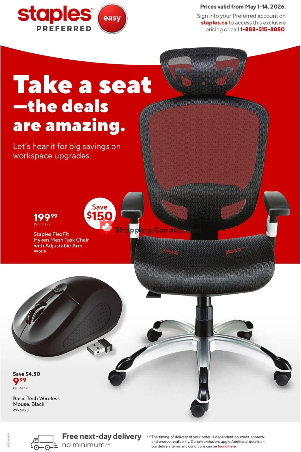 Staples flyer from Friday May 1, 2026 to Thursday May 14, 2026 - page 1