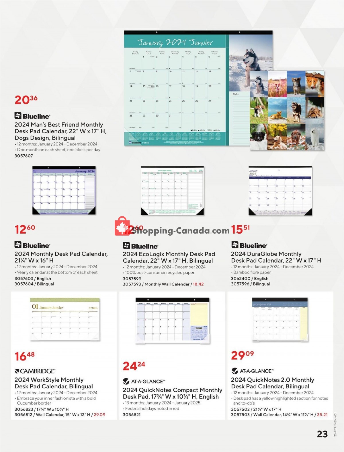 Staples Canada, flyer (Calendars & Planners Guide 2024) September 20