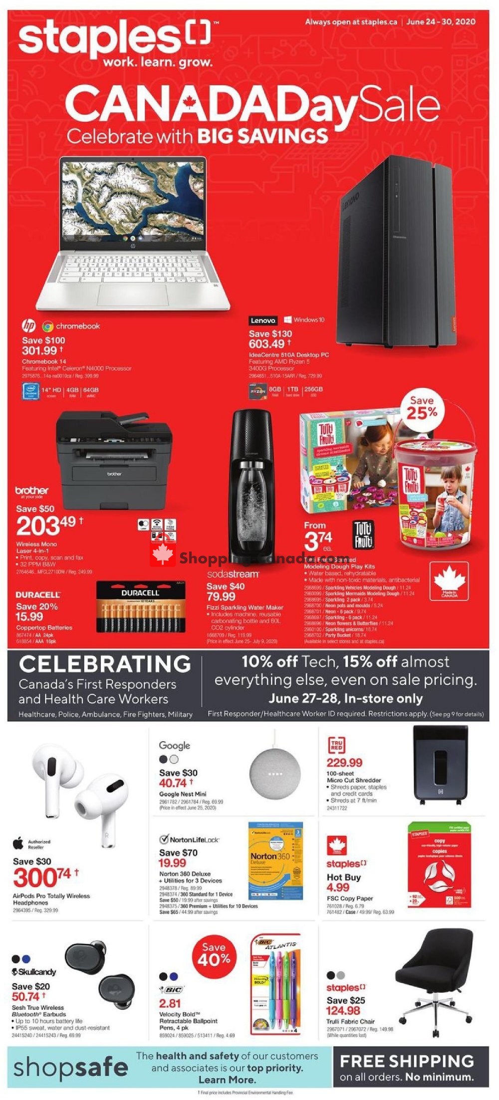 Staples Canada, flyer (Canada Day Sale Atlantic) June 24 June 30