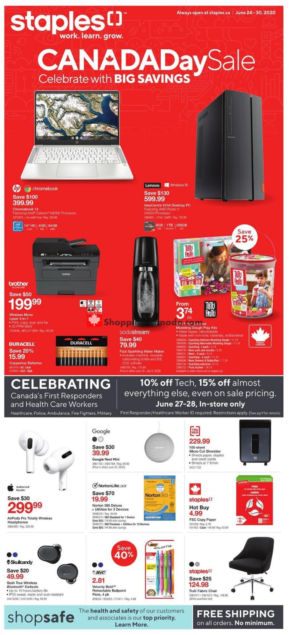 Staples Canada, flyer (Canada Day Sale West) June 24 June 30