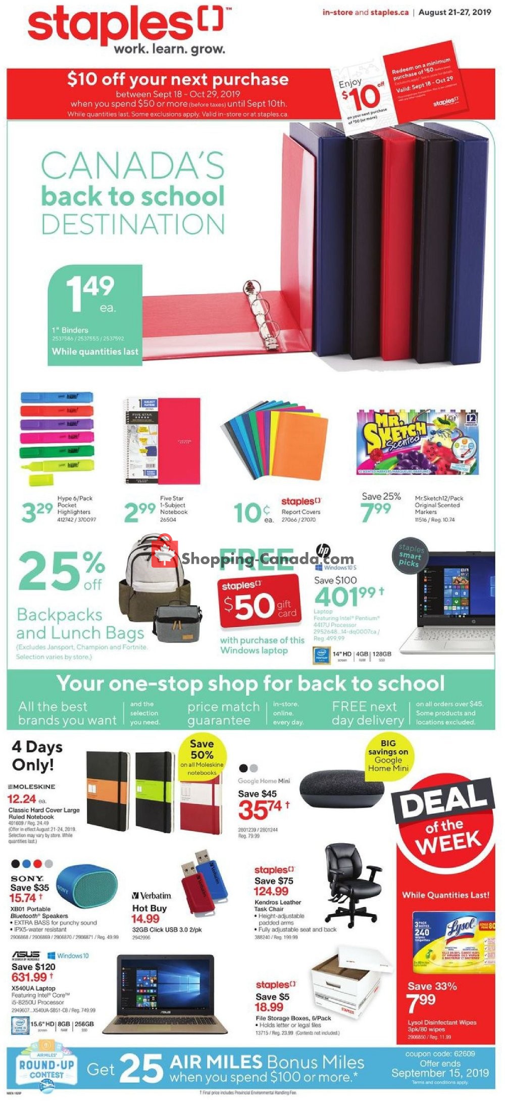 Staples Canada, flyer (Canada's Back To School Destination Atlantic