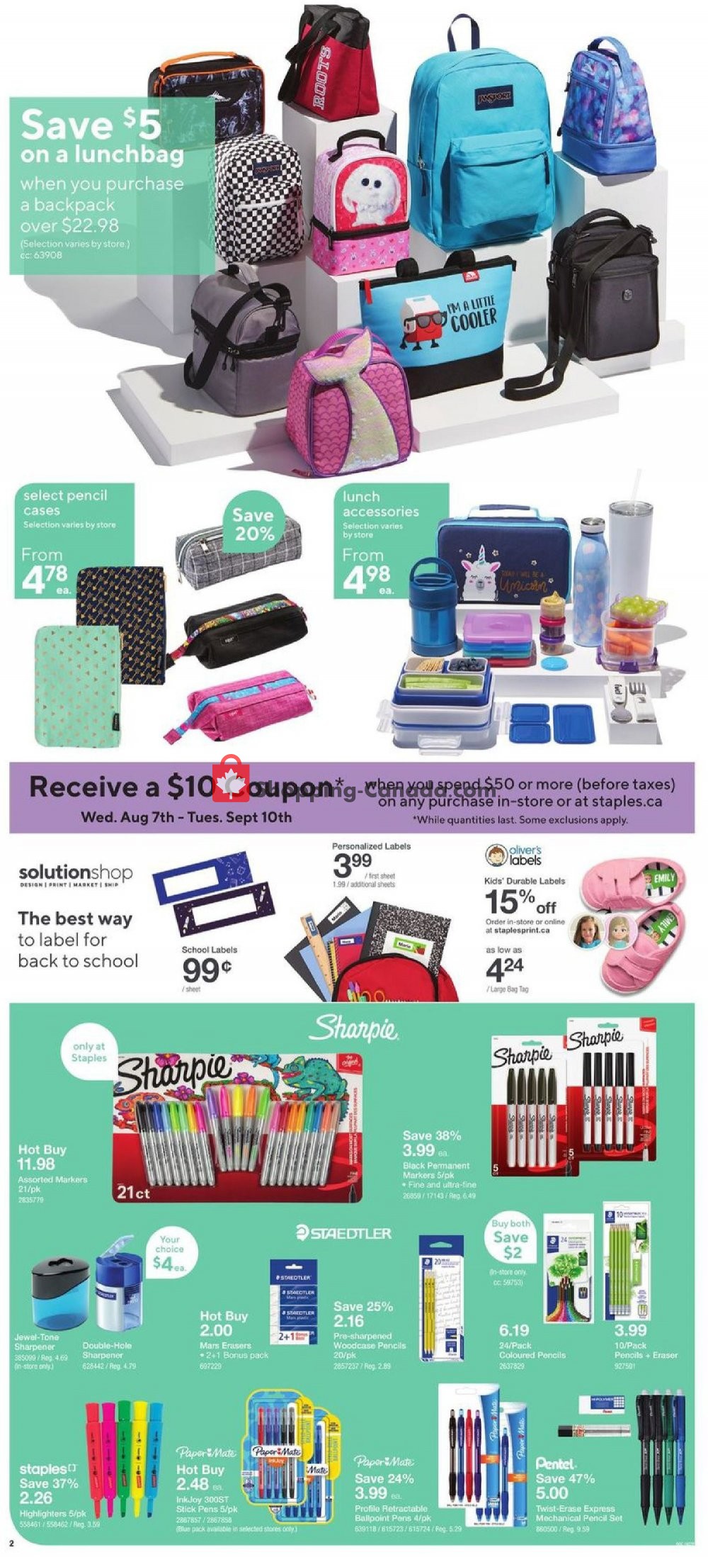 Staples flyer from Wednesday August 7, 2019 to Tuesday August 13, 2019 - page 2