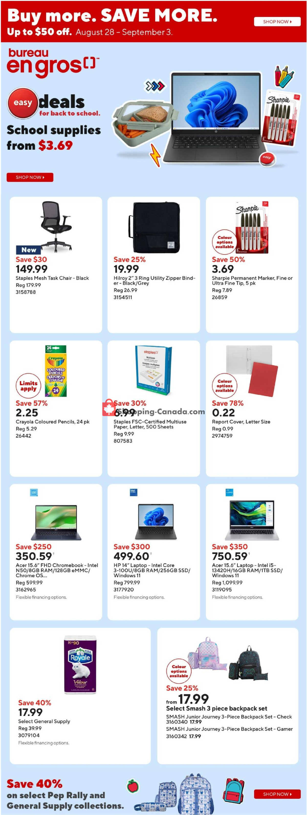 Staples flyer from Friday August 28, 2026 to Thursday September 3, 2026 - page 1