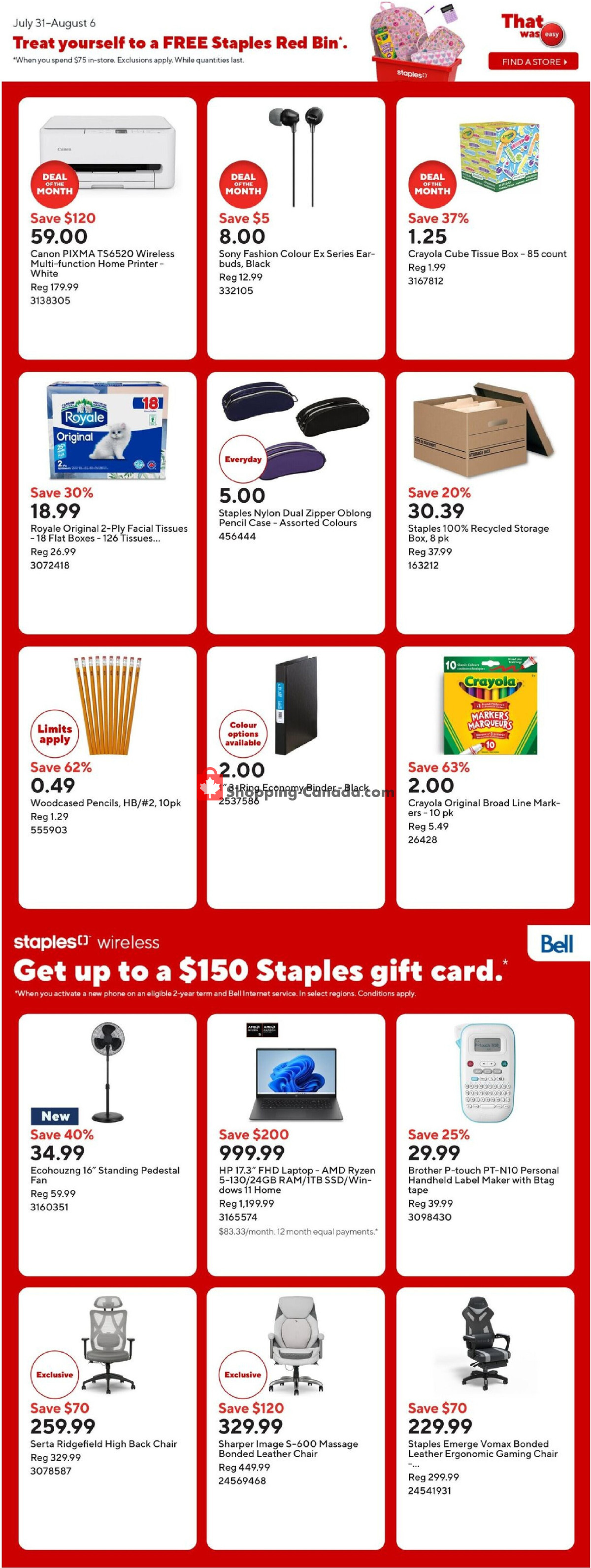 Staples flyer from Wednesday August 5, 2026 to Thursday August 6, 2026 - page 2
