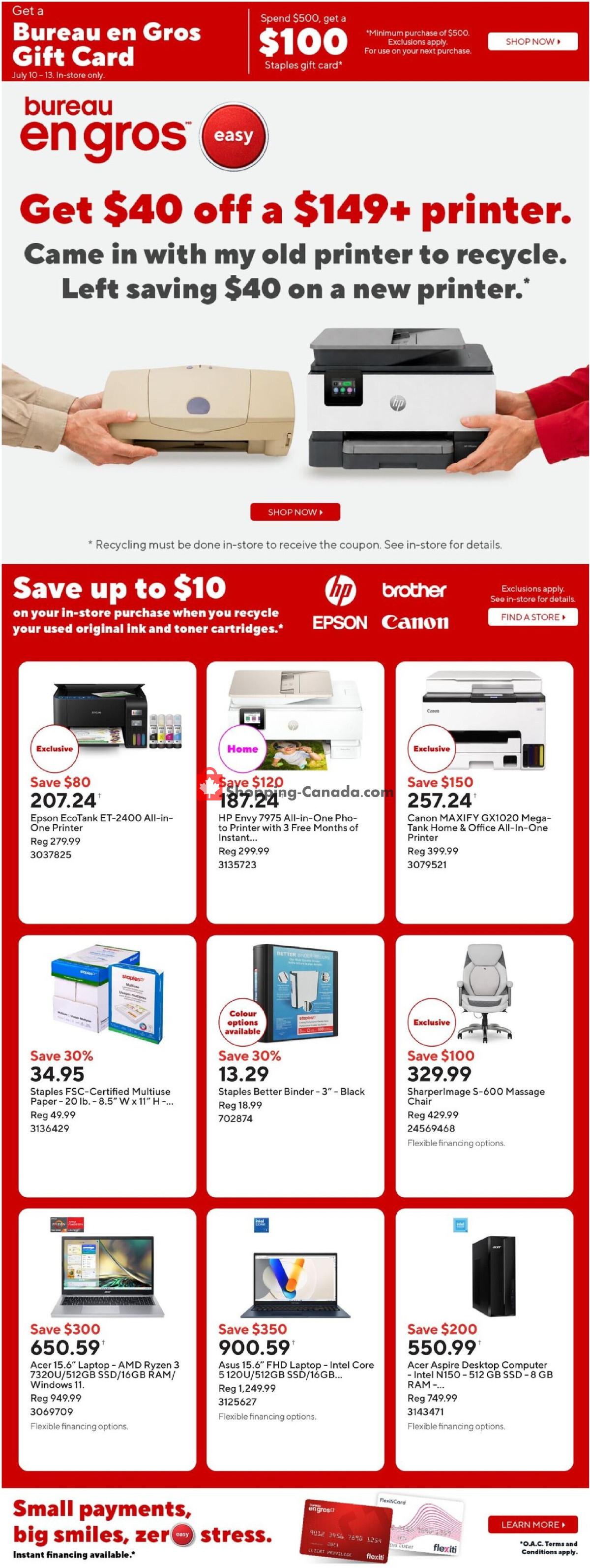 Staples flyer from Friday July 10, 2026 to Thursday July 16, 2026 - page 1