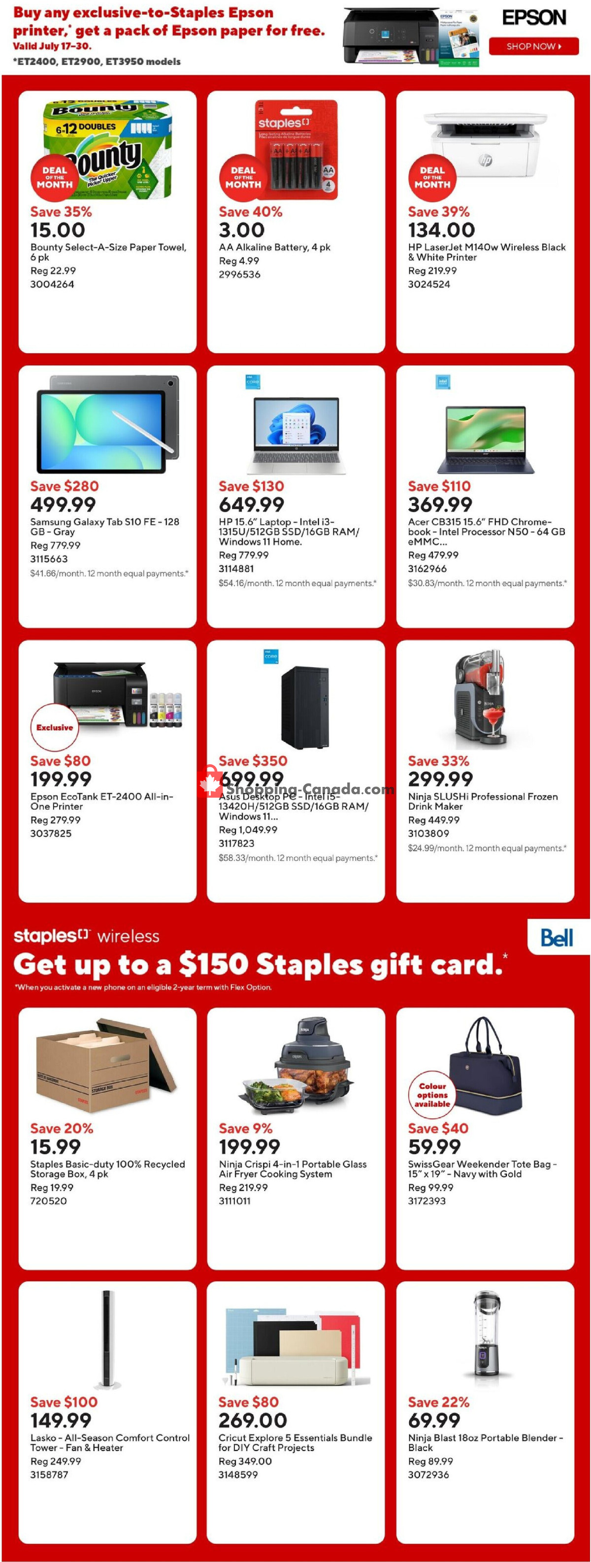 Staples flyer from Wednesday July 22, 2026 to Thursday July 23, 2026 - page 2