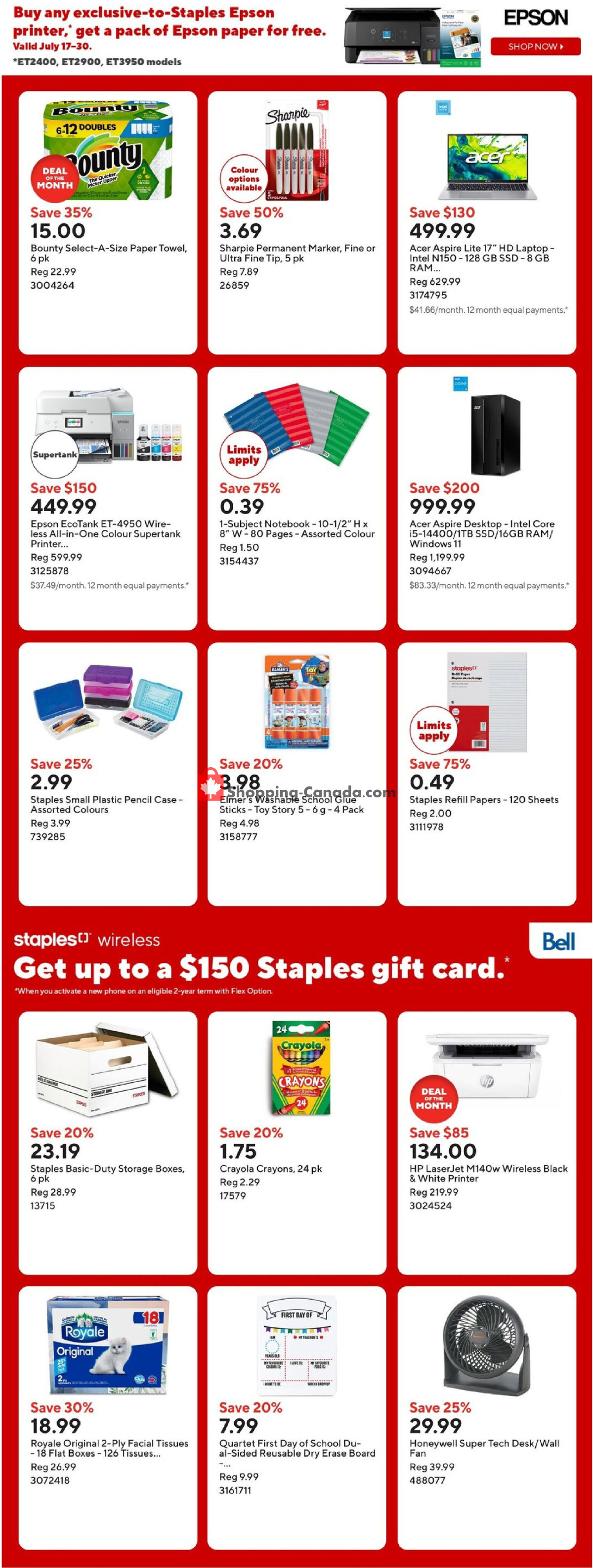 Staples flyer from Wednesday July 29, 2026 to Thursday July 30, 2026 - page 2