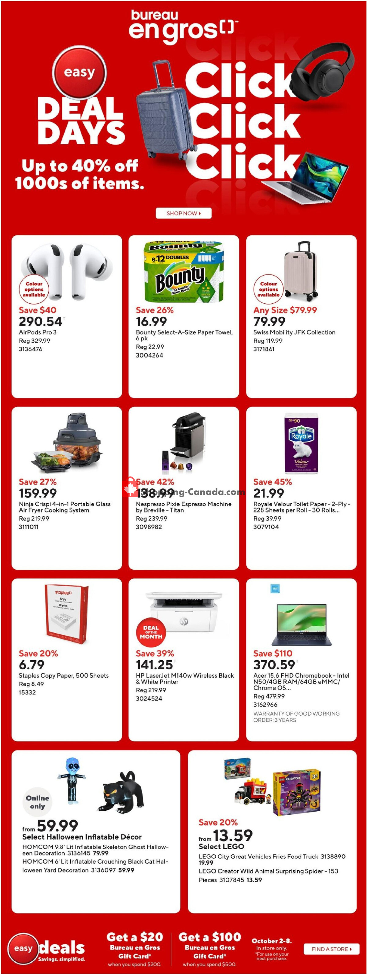 Staples flyer from Friday October 2, 2026 to Thursday October 8, 2026 - page 1