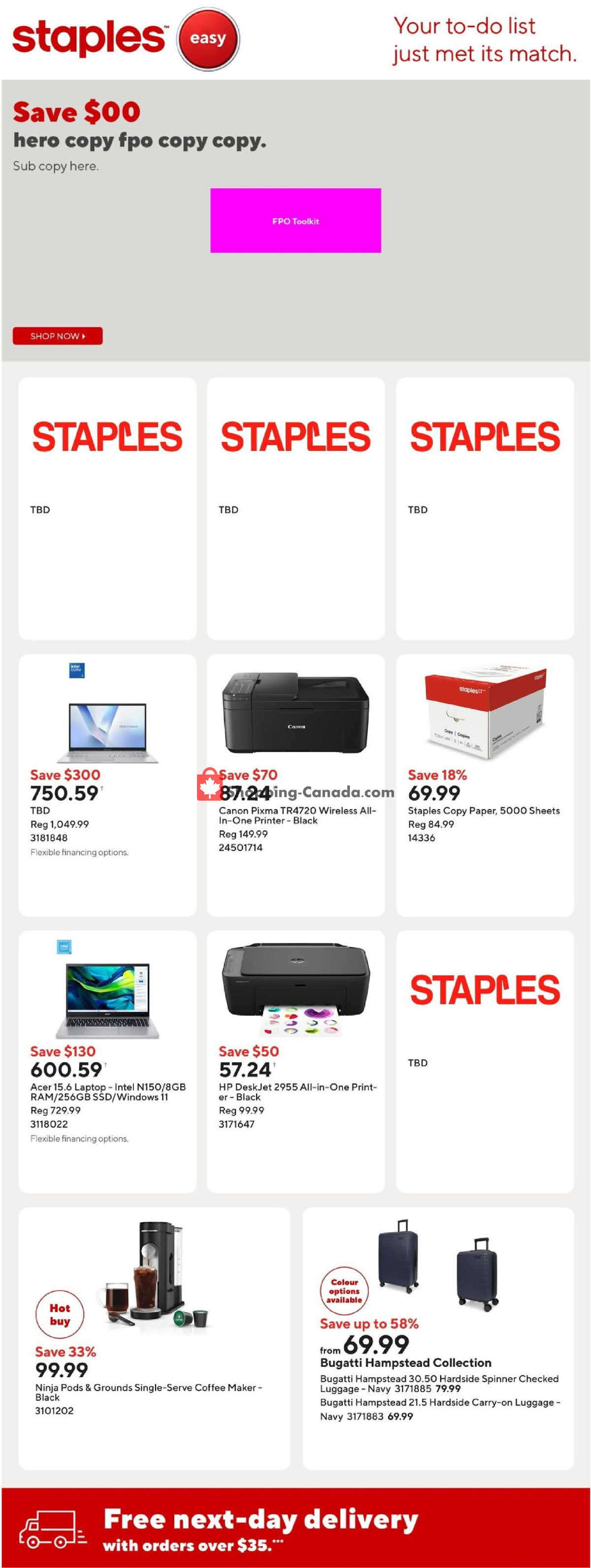 Staples flyer from Friday October 30, 2026 to Thursday November 5, 2026 - page 1
