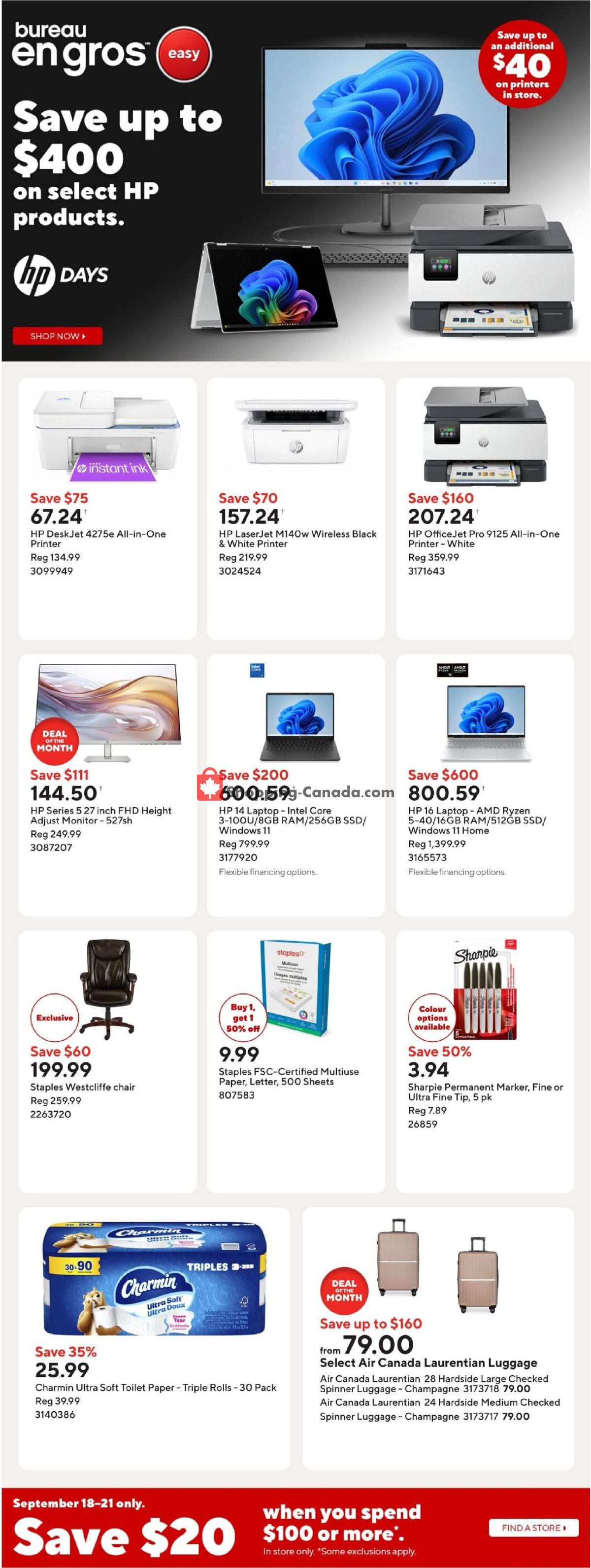 Staples flyer from Friday September 18, 2026 to Thursday September 24, 2026 - page 1