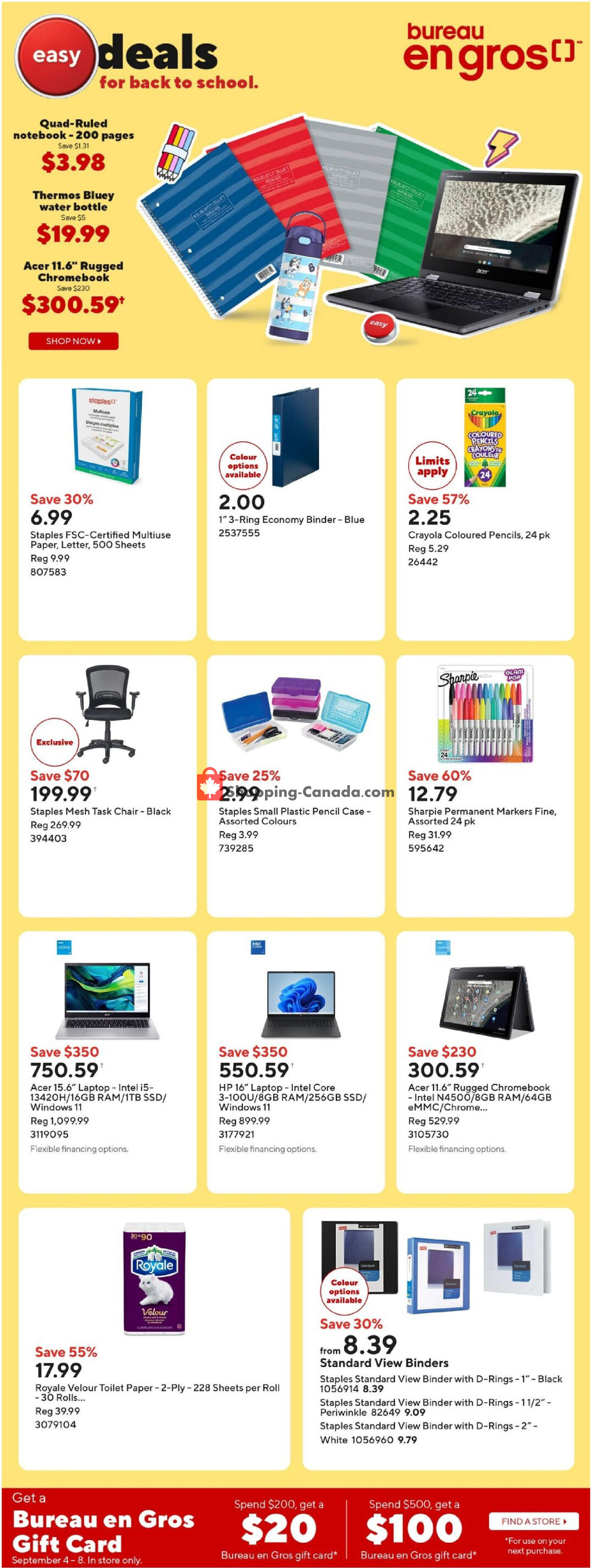 Staples flyer from Friday September 4, 2026 to Thursday September 10, 2026 - page 1