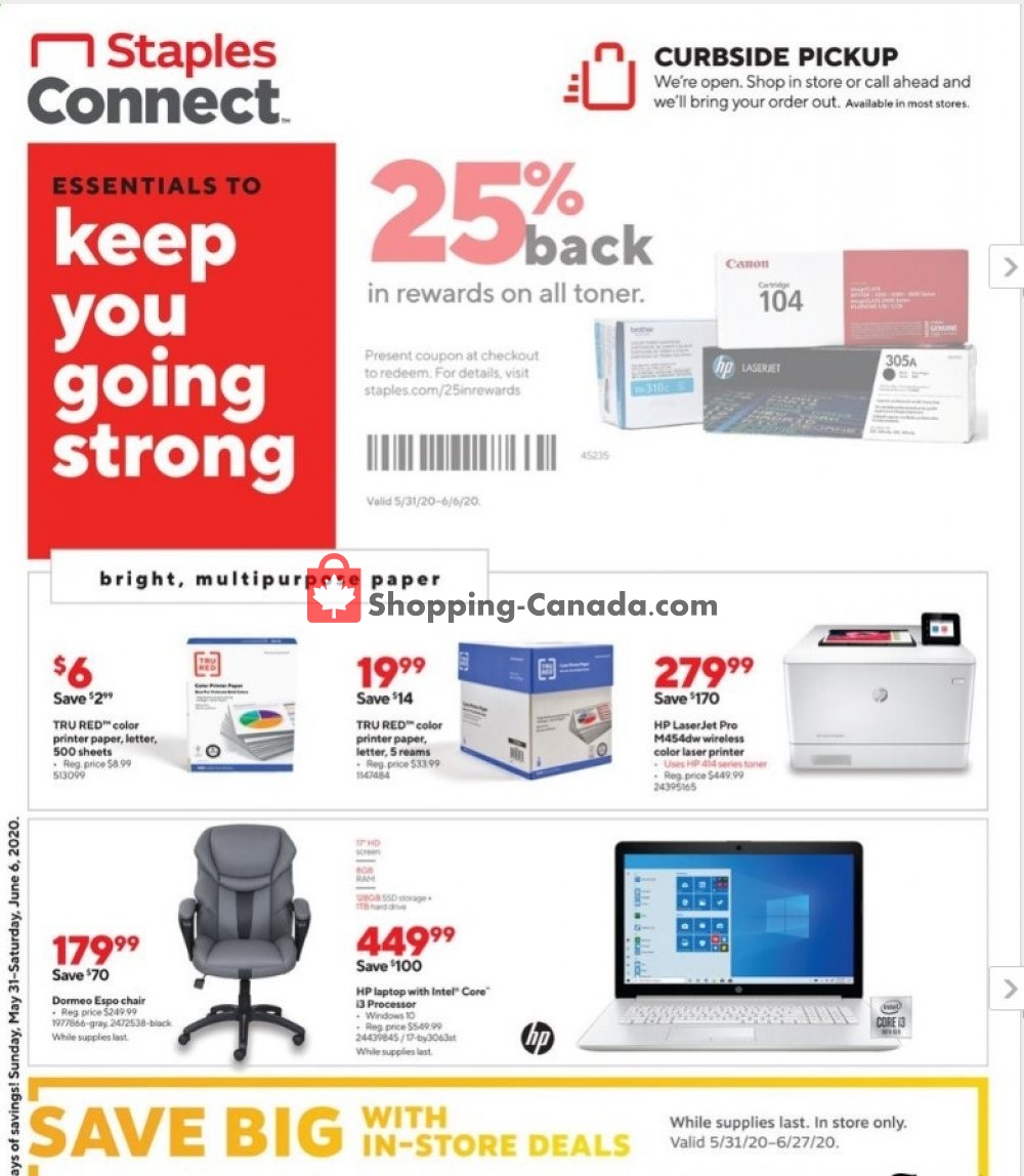 Staples flyer from Sunday May 31, 2020 to Saturday June 6, 2020 - page 1