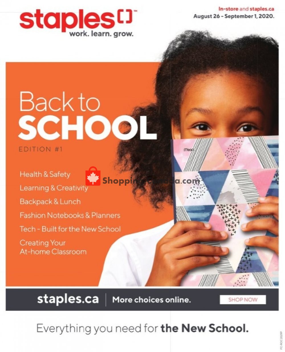 Staples Canada, flyer (Everything You Need For The New School