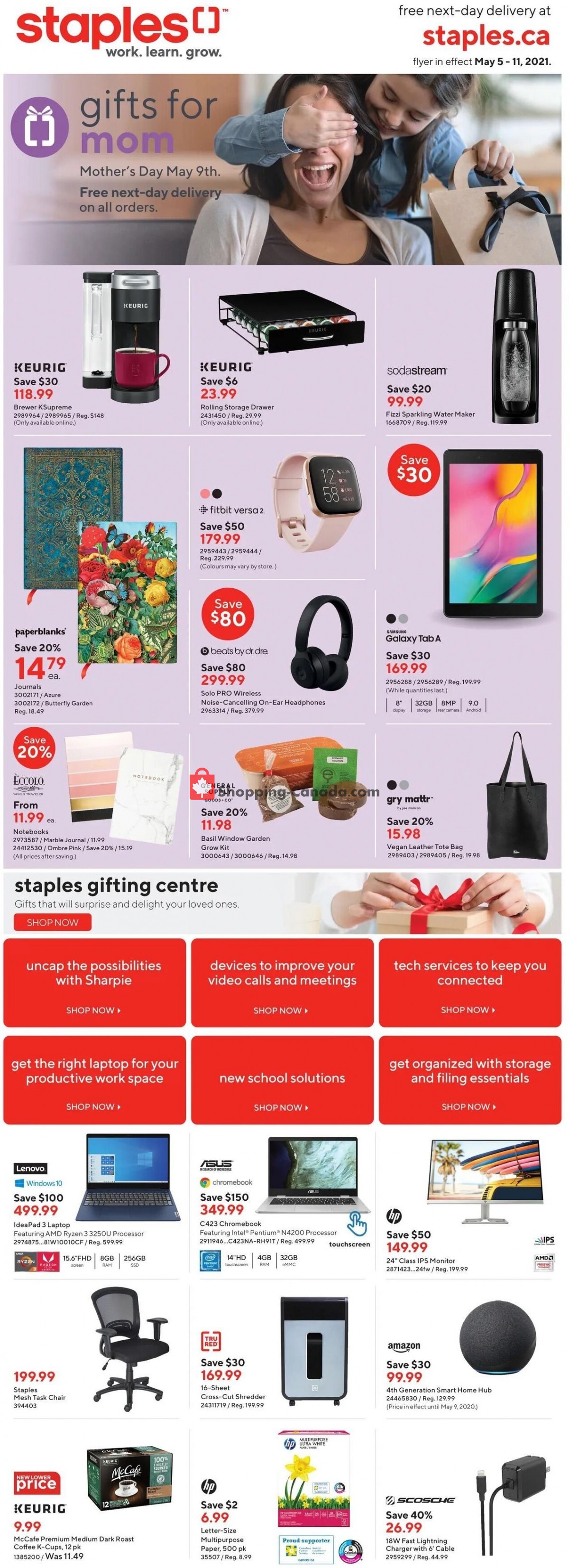 Staples flyer from Wednesday May 5, 2021 to Tuesday May 11, 2021 - page 1