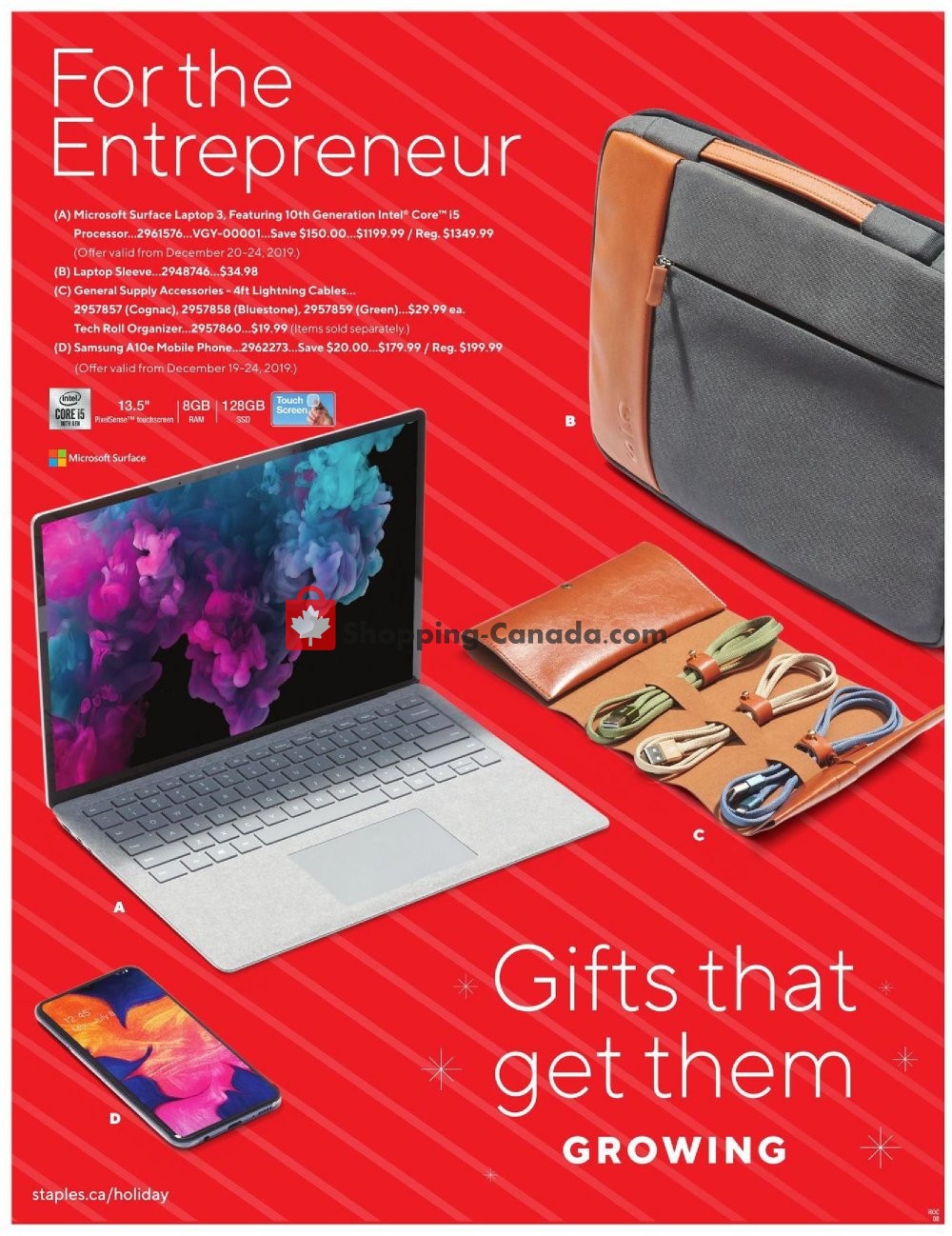 Staples Canada, flyer (Gifts That Get Them West) December 18