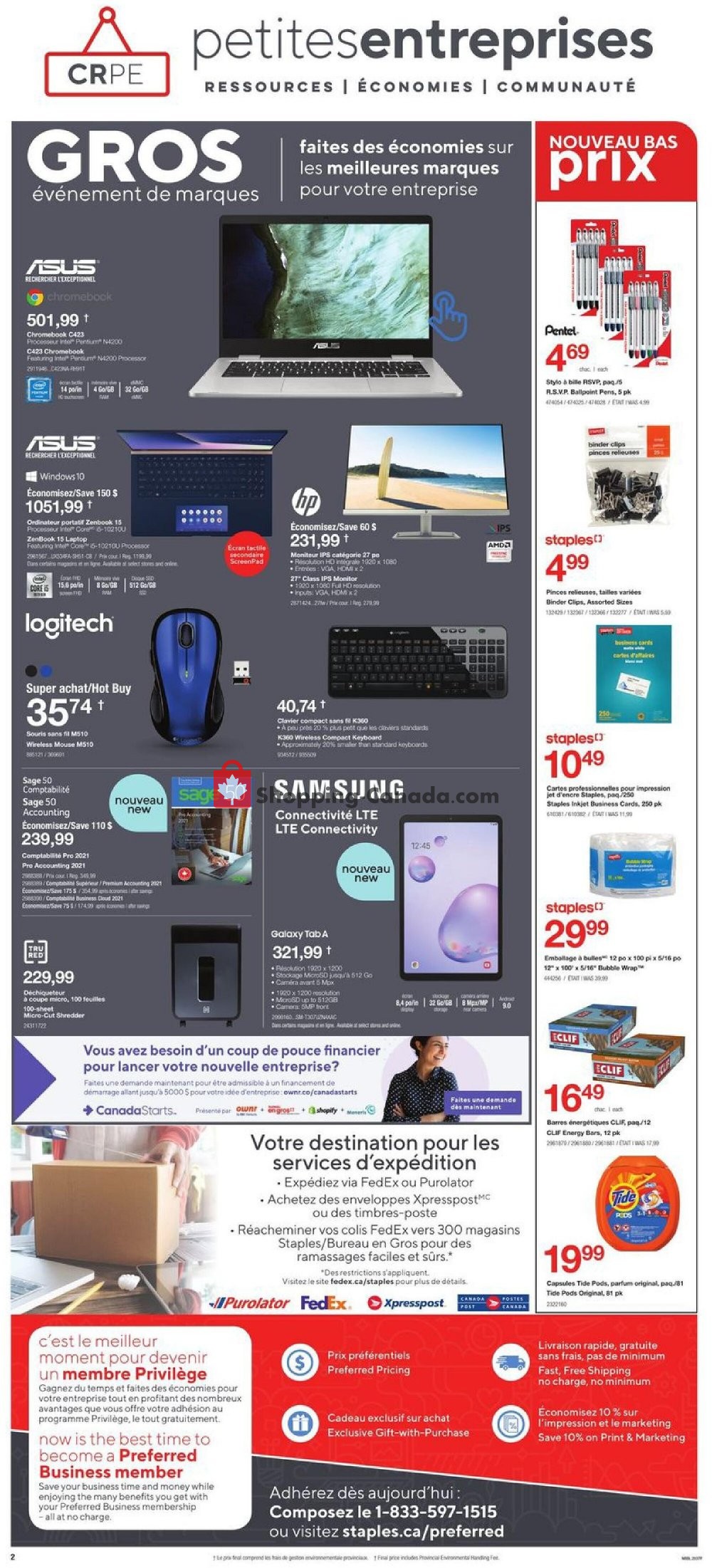 Staples flyer from Wednesday October 14, 2020 to Tuesday October 20, 2020 - page 2