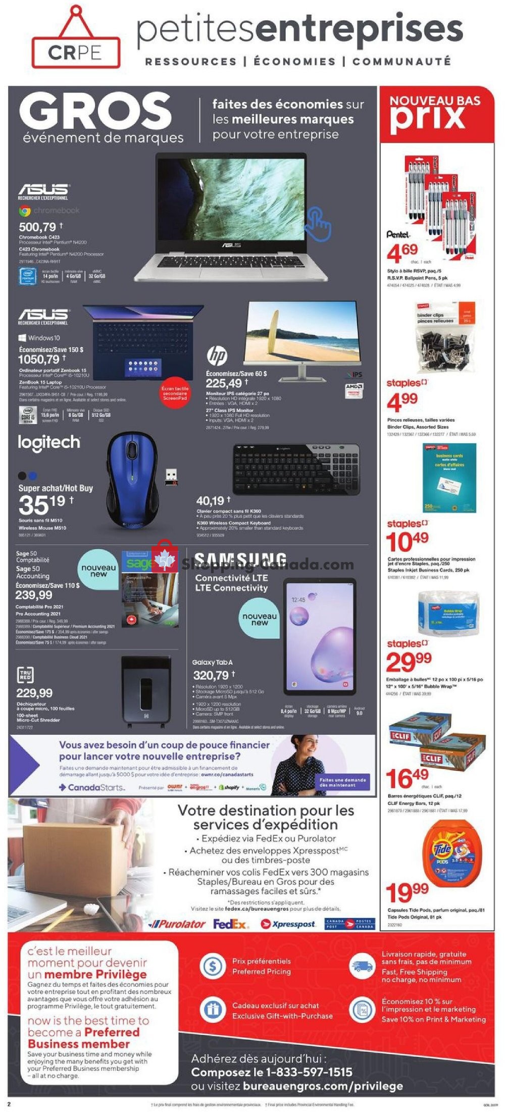 Staples flyer from Wednesday October 14, 2020 to Tuesday October 20, 2020 - page 2