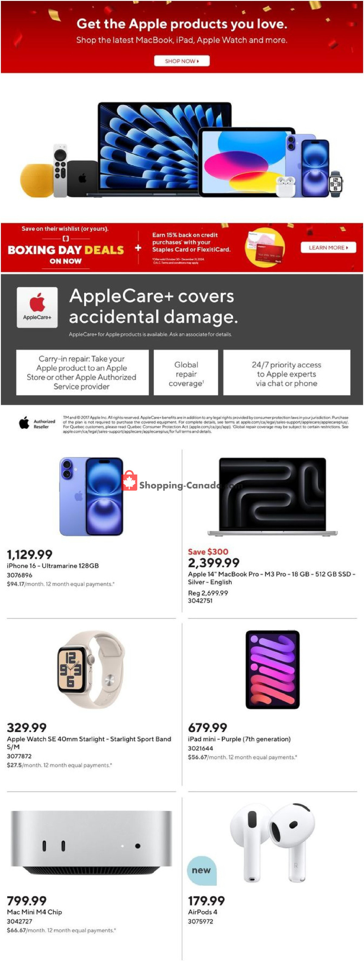 Staples flyer from Wednesday December 11, 2024 to Tuesday December 17, 2024 - page 4