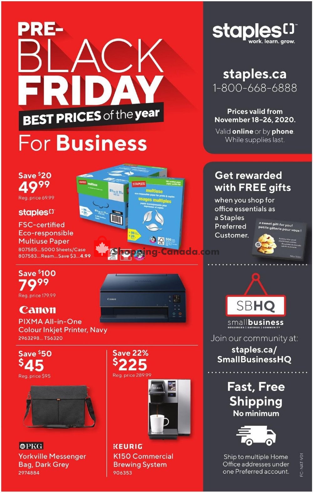 Staples Canada, flyer (Pre Black Friday West) November 18