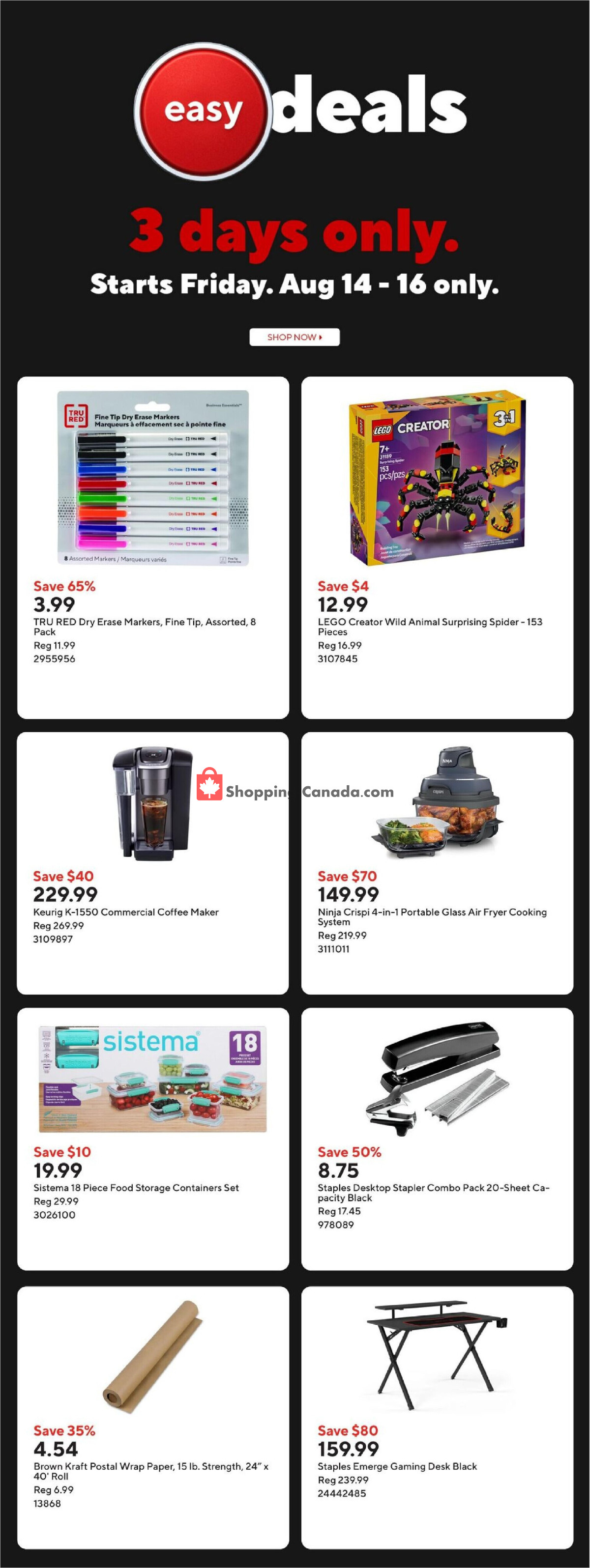 Staples flyer from Friday August 14, 2026 to Thursday August 20, 2026 - page 2