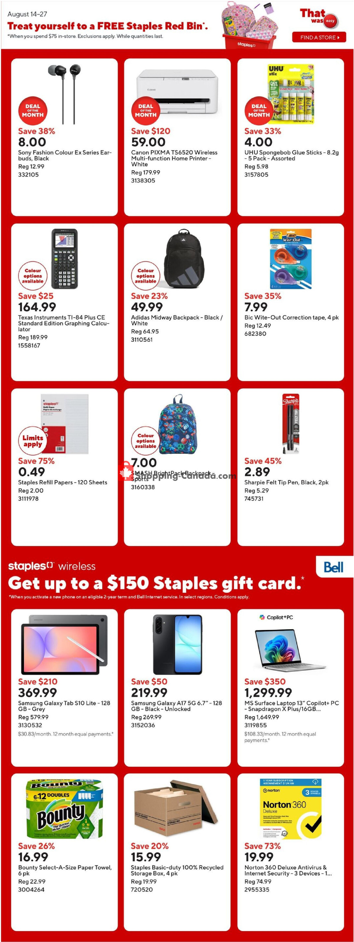 Staples flyer from Friday August 21, 2026 to Thursday August 27, 2026 - page 3
