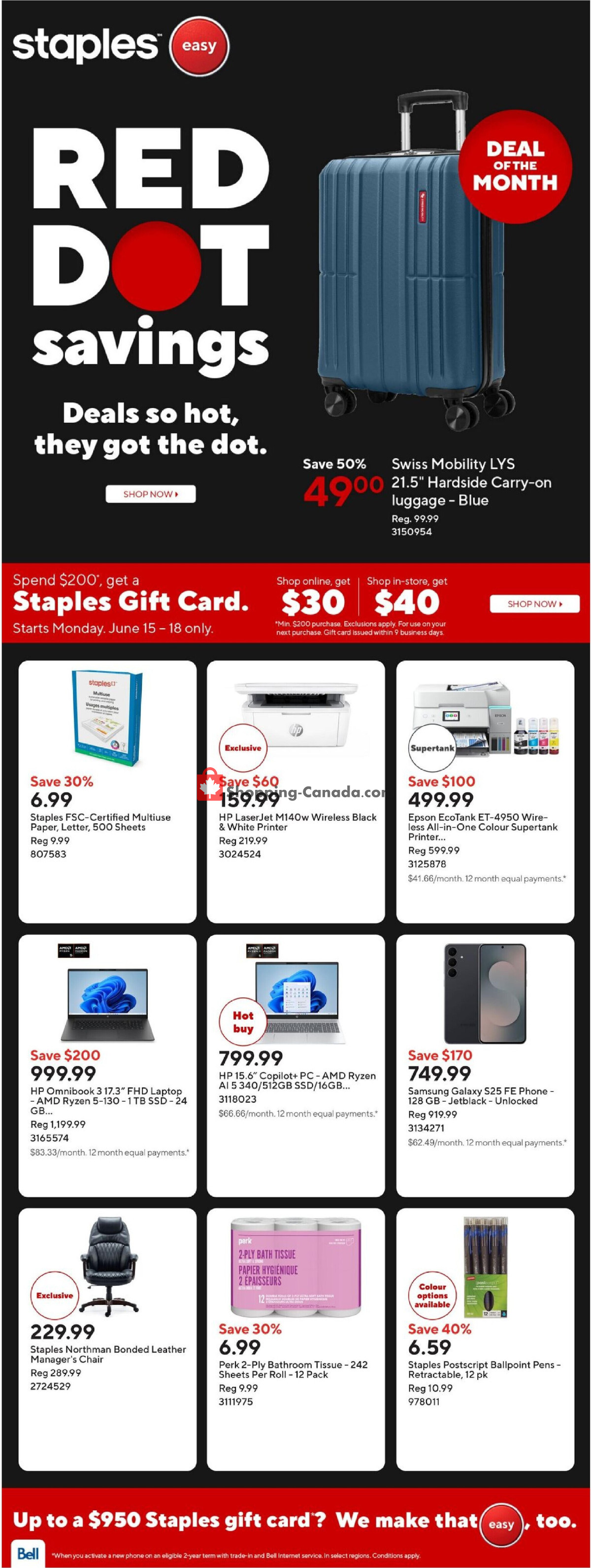 Staples flyer from Friday June 12, 2026 to Thursday June 18, 2026 - page 1