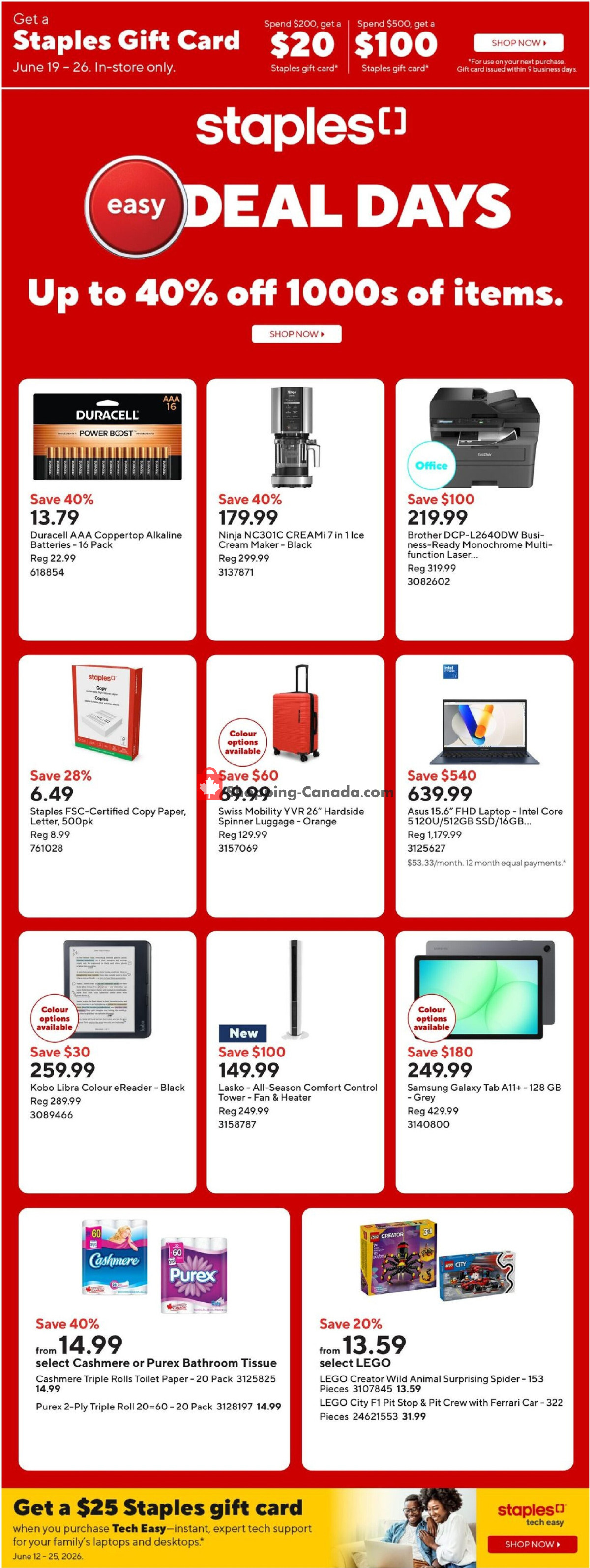 Staples flyer from Friday June 19, 2026 to Thursday June 25, 2026 - page 1