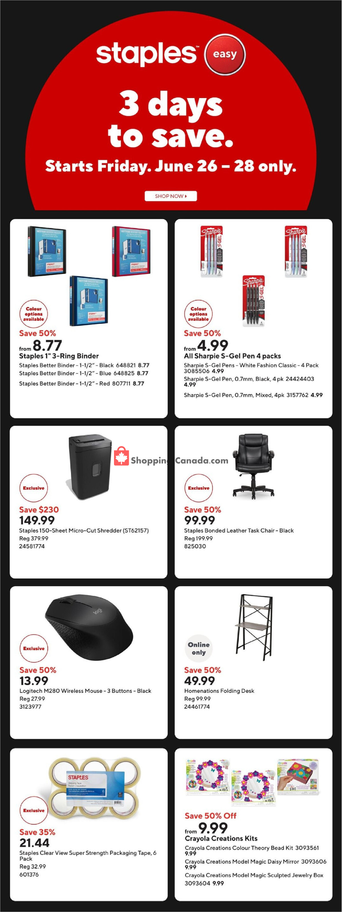 Staples flyer from Friday June 26, 2026 to Thursday July 2, 2026 - page 1