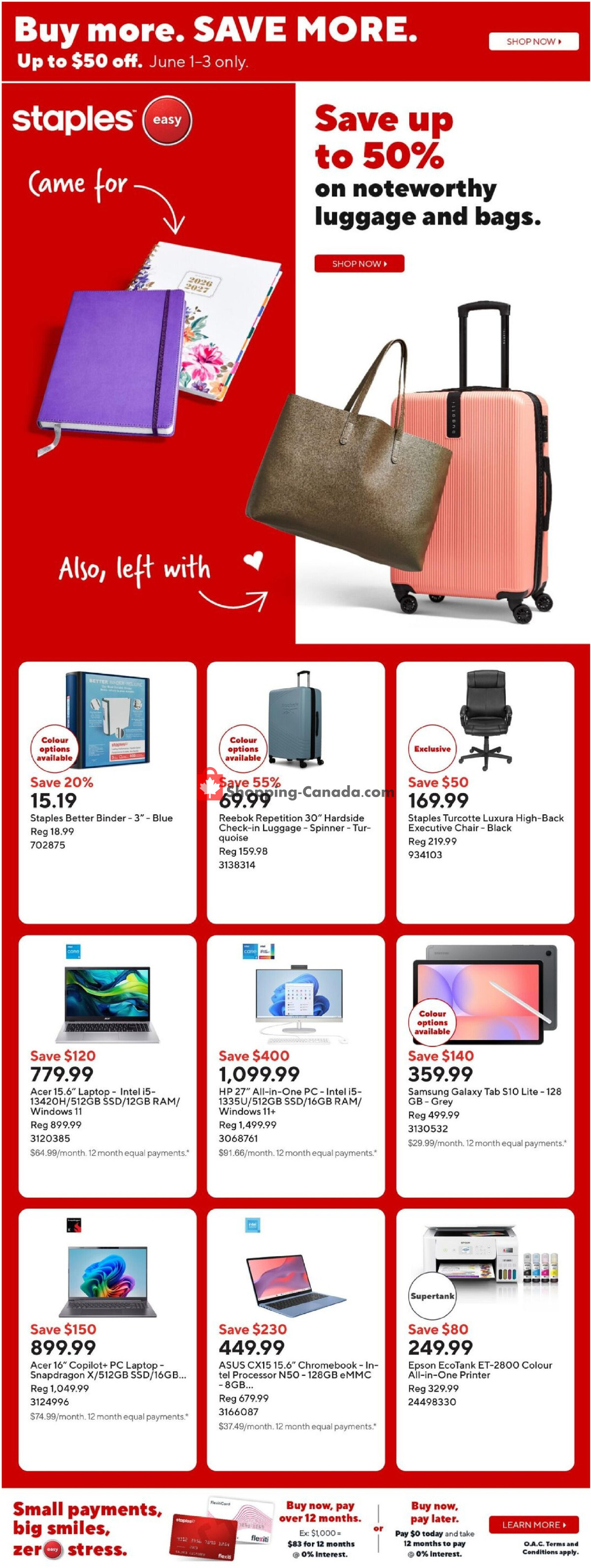 Staples flyer from Friday May 29, 2026 to Thursday June 4, 2026 - page 1
