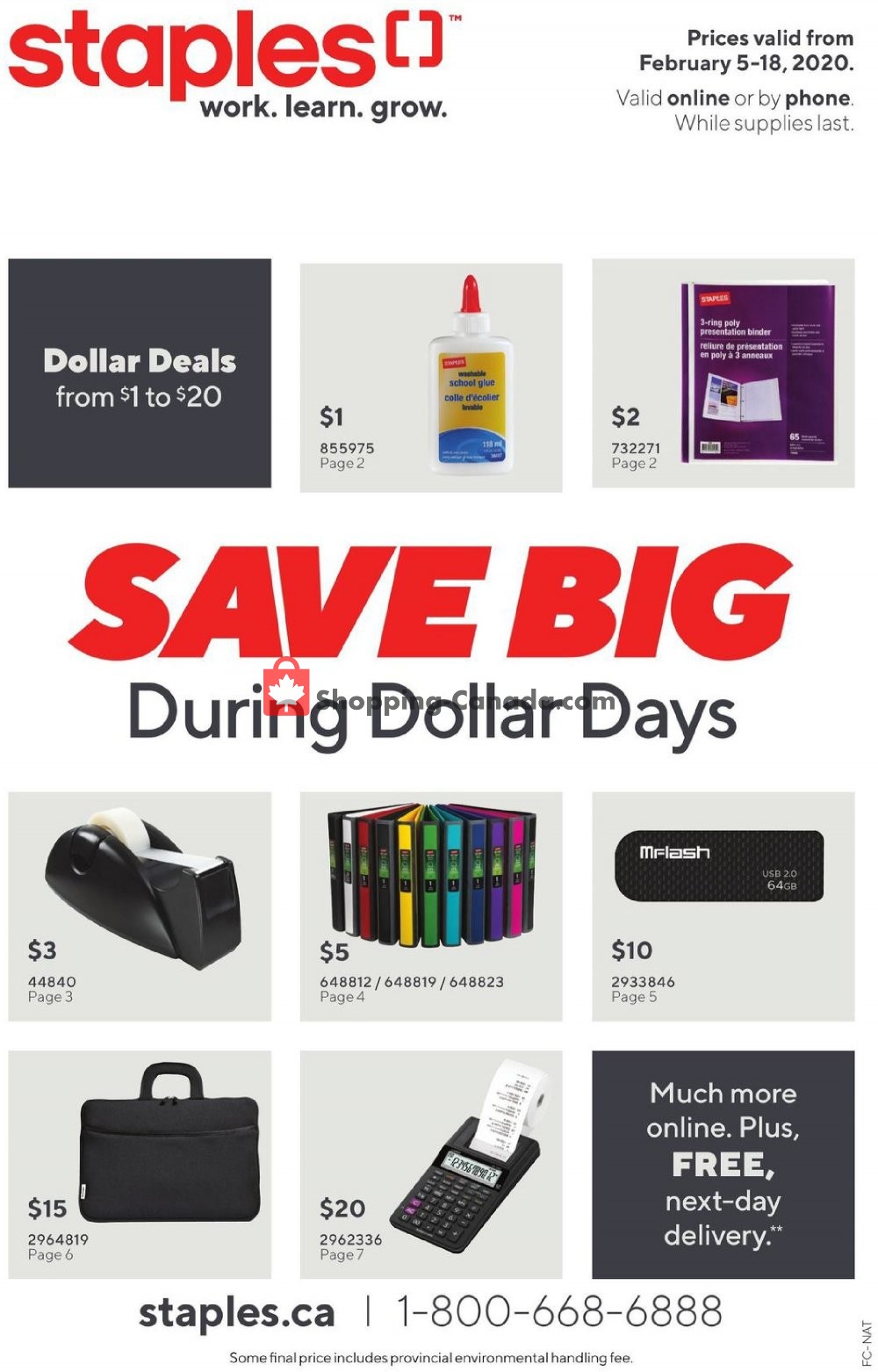 Staples flyer from Wednesday February 5, 2020 to Tuesday February 18, 2020 - page 1