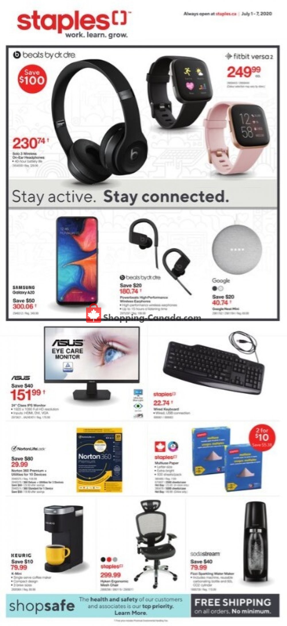 Staples flyer from Wednesday July 1, 2020 to Tuesday July 7, 2020 - page 1