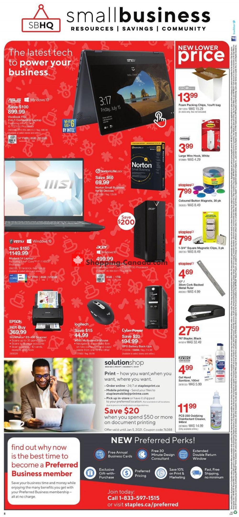 Staples flyer from Wednesday December 16, 2020 to Thursday December 24, 2020 - page 8